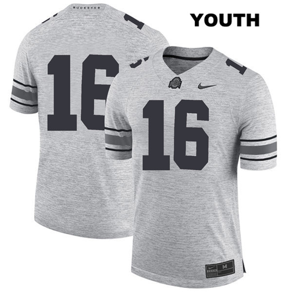 Ohio State Buckeyes Youth Cameron Brown #16 Gray Authentic Nike No Name College NCAA Stitched Football Jersey ZW19A24RF